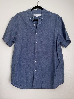 Old Navy Blue Stripe Short-Sleeve Button-Down Shirt